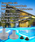 Pool Inlet Strainer Water Jet Connector Kit For Intex Above Ground Pools Replacement Parts with pool background