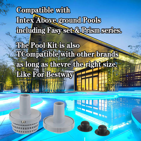 Pool Inlet Strainer Water Jet Connector Kit For Intex Above Ground Pools Replacement Parts with pool background