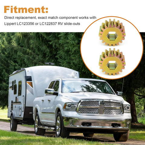 2 Pack 18-Tooth Spur Gear 122739 Replacement for RV Through Frame Slide Out 12DP 14.5PA Keeps Your Camper Slide Out Moving Smoothly Direct Fit for 123356 122837 Models