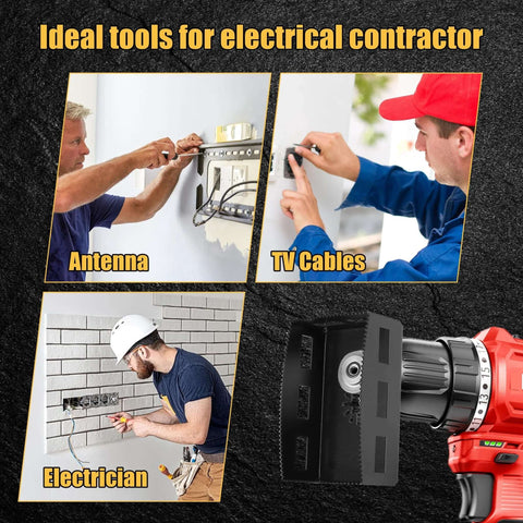 Square slot cutter set, 2 pcs, stainless steel for drywall outlets; fits Dewalt 20V/Milwaukee M18 oscillating tools
