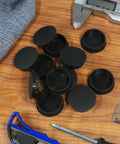 10 Pcs 28mm Plastic Hole Plugs Snap In Locking Hole Covers End Caps for Furniture Fencing Posts and Pipes Durable Nylon Black