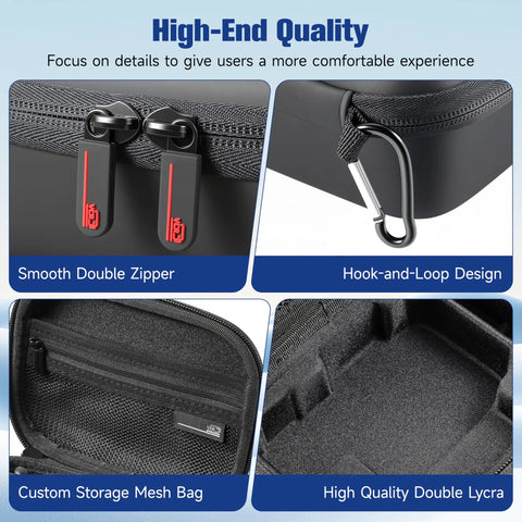 Hard Shell Travel Case For Insta360 Ace Pro 2 Xplore Grip Pro Bundle with double zipper and interior compartments.