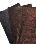 Snag This Hella Cool 4 Pack Of Faux Leather Sheets Measuring 7.7 By 12.9 Inches With A Bold Bump Texture And Dope Geometric Prints Perfect For Easy DIY Crafts And Jewelry Projects Ships Flat - assorted floral embossed designs