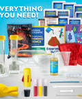 Ultimate Chemistry Kit For Curious Kids 45 Experiments Volcano Eruption Geyser Rocket Launch Hands On STEM Toys displayed
