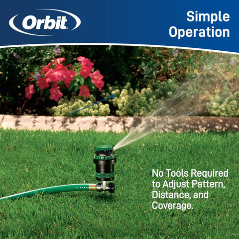 Six Spray Patterns Gear Drive Sprinkler On Metal T Spike For Customizable Lawn Watering Coverage with rotating head in garden