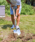 Heavy Duty 43 Inch Round Shovel With Wooden D Handle And Stainless Steel Blade Built Tough For Digging Transplanting Planting Shrubs