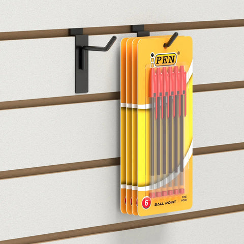 2 Inch Slatwall Deluxe Display Hooks For Panels Black Pack Of 96 commercial grade retail hooks holding pen display