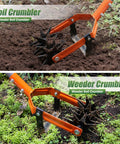 Rotary Cultivator Garden Tool With Adjustable Long Handle Tiller Featuring Star Shaped Rolling Tines for Lawn Care and Soil Aeration