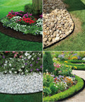 No Dig Landscape Edging Kit 33FT Long 4IN Tall Black HDPE Border With 50 Stakes used for garden beds and pathways