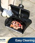 Heavy Duty Commercial Dustpan With Wheels And Windproof Cover for Indoor And Outdoor Cleaning, Go To Tool for leaves