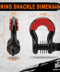 Heavy Duty Tow Strap Recovery Kit With Three Inch By Twenty Foot Strap And 35000 Pound Break Strength D-ring shackle dimensions