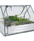 Steel Raised Garden Bed With Mini Greenhouse Cover For Outdoor Growing, Easy Setup Garden Kit With Two Zippered Doors