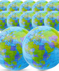 12 Pack 16 Inch Inflatable World Globe Ball For Kids And Adults Cool Beach Pool Party Fun Bags Classroom Learning Geography Games Party Favors And Decorations PVC Earth Globe, showing detailed map design.