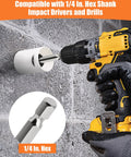 Pro Grade Inside PVC Pipe Cutter Kit With 5 Replacement Saw Blades, One Quarter Inch Hex Shank, Works With Drill And Impact Driver