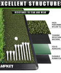 Game Ready Turf Golf Hitting Mat With 9 Tees And Rubber Tee Holder Heavy Duty Backing Indoor Outdoor Practice Mat layers
