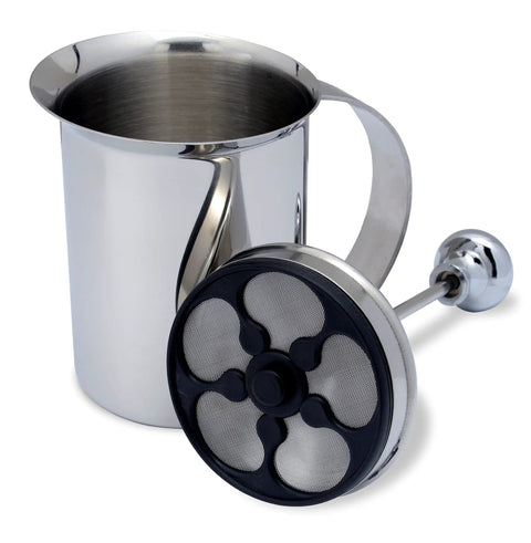 Handheld Milk Frother For Creamy Foam In Seconds, On The Go Stainless Steel Foamer with detachable frothing wand