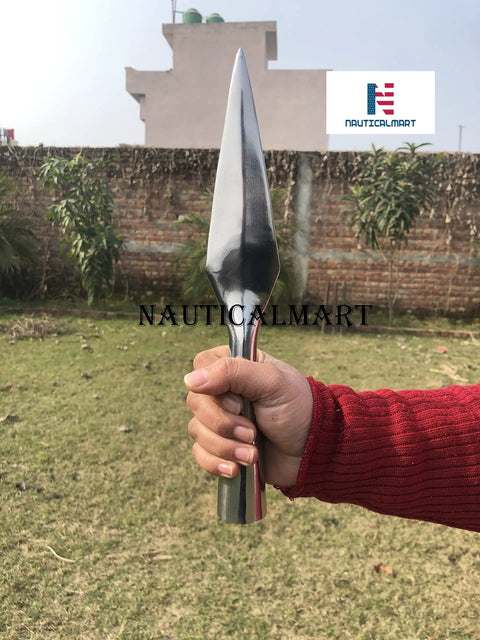 Hand Forged Medieval Spear Point For Reenactment And LARP Gonna Give You A Legit Medieval Vibe With A Blunted Point Steel Lozenge Head