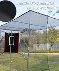 Backstop 4Ft By 6Ft Batting Cage Target Backdrop with Strike Zone, weatherproof PVC, outdoor setup with net and trees in background.