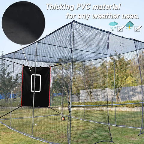 4x6 Baseball Backstop for Batting Cages and Softball Nets, Durable PVC Strike Zone Target Backdrop, Weatherproof Pitching Screen