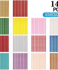 Colored Glitter Hot Melt Glue Sticks Set in 14 Colors, Mini Glue Sticks for Arts Crafts, Home Repairs, and Holiday Projects
