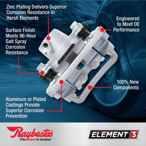Raybestos Opti-Cal brake caliper, 1-pack; aluminum/plated casting with zinc plating for corrosion resistance