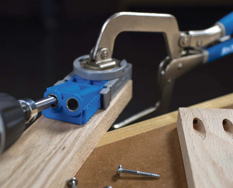 Portable Pocket Hole Jig System With Adjustable Position Sliders And Clamp Adapter for materials half inch to one and a half inches thick