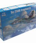 Box of 1/32 Su-25UB Frogfoot B Russian Trainer Aircraft Model Kit with Photo-Etched Parts, Ready-To-Assemble Plastic Build Kit