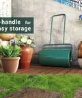 Heavy Duty Push Or Tow Behind Garden Roller Water Or Sand Filled Drum Roller with U-handle for easy storage on patio