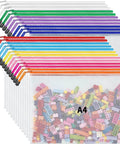 Colorful A4 Zipper Mesh Document Pouches 24 Pack Set In 10 Colors Waterproof Storage Bags for organizing papers and supplies