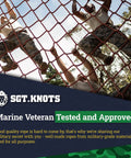 Marine veterans climbing on military-grade rope net, showcasing heavy-duty twisted nylon rope for indoor and outdoor use.