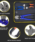 Industrial Heavy Duty Bolt Cutter Set 14 Inch And Mini 8 Inch High Leverage Cable Cutters With Soft Rubber Handles in carrying case
