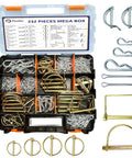 All In One Trailer Pin And Hardware Kit With 232 Pcs Including Hitch Pins Lynch Pins PTO Pins Cotter Pins Clip Pins in plastic organizer