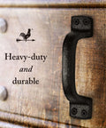 Heavy Duty Black Cast Iron Barn Door Handles 2 Pack For Shed And Garage Doors Includes Hardware And Pre Drilled Holes 6 1 4 Inches Tall