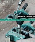 Pro Grade Pen Making Tools Kit With Mandrel Saver And 7Pc Universal Barrel Trimming System For MT2 Woodturning Lathes in use