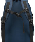 Rear view of Heavy Duty 25L Tactical Backpack For Men, Built To Last Military Style MOLLE Assault Pack, 900D Durable Daypack in blue and black