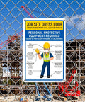 12 By 18 Inch Must Have Bilingual Job Site Dress Code Sign With English And Spanish PPE Warning Durable 0.055 Inch Polyethylene