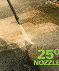 Powerful 1500 PSI 1.2 GPM Pressure Washer with 25° nozzle cleaning driveway surface