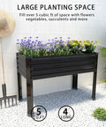 Set Of 2 Galvanized Raised Garden Beds With Legs, 48 By 18 By 30 Inches Elevated Planter Box For Backyard Garden Patio Balcony, 300 Pound Capacity, Durable Outdoor Planters filled with flowers and herbs
