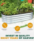 Galvanized Raised Garden Bed 6x2x1 Ft Easy Setup Outdoor Planter Box For Veggies Fruits And Flowers in garden setting