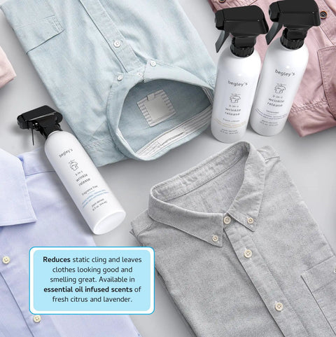 3-In-1 No Iron Wrinkle Release, Static Cling Remover, Odor Eliminator And Fabric Refresher Spray, Travel Size 3 Oz bottles