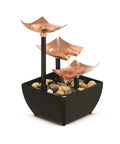 Tabletop Water Fountain With Three Tiers For Indoor Zen Waterfall Vibe, Natural River Rocks, Quiet Submersible Pump, Calming Desk Decor