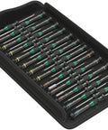 Pro Grade Kraftform Micro Precision Screwdriver Set For Electronics In A Rugged Roll Bag With Anti Roll Protection 25-Piece Wera