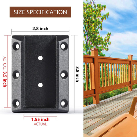 Heavy Duty Stainless Steel Railing Connectors With Screws 304 Grade Horizontal Brackets For 2x4 Wood Handrails Size Specification