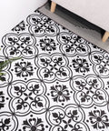 Black And White Peel And Stick Floor Tiles Set Of 10 Waterproof Self Adhesive Vinyl Flooring 11.8 Inches By 11.8 Inches For Bathroom And Kitchen