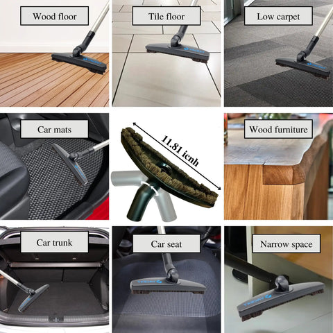 Horsehair Floor Attachment For Hard Surfaces And Tile With Vacuum Hose Adapter used on various surfaces
