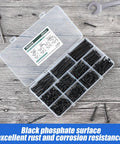 Wood Screws Assortment Kit 224 Pieces High Hardness Phillips Drive Self Tapping Flat Head Coarse Thread Carbon Steel 8 Sizes in box