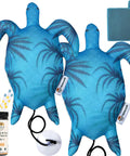 Hot Tub Scum Absorber Turtle 2 Pack Floating Spa Sponge Scoop with blue mesh cloths for easy cleanup in hot tubs.