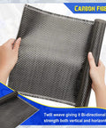 Carbon Fiber Fabric Roll 6.5ft Long By 12In Wide 3K 220G 2X2 Twill Weave Sheet 0.25mm Thick for Reinforcement