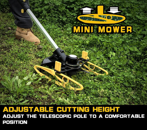 Cordless Weed Trimmer And Edger With 21V Power 13 Inch Cutting Swath Brushless Motor shown with adjustable telescopic handle