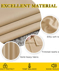 Close-up of Two Panels Biscotti Beige Blackout Curtains 52 Inches By 95 Inches, showing fabric texture, edges, and grommet top.